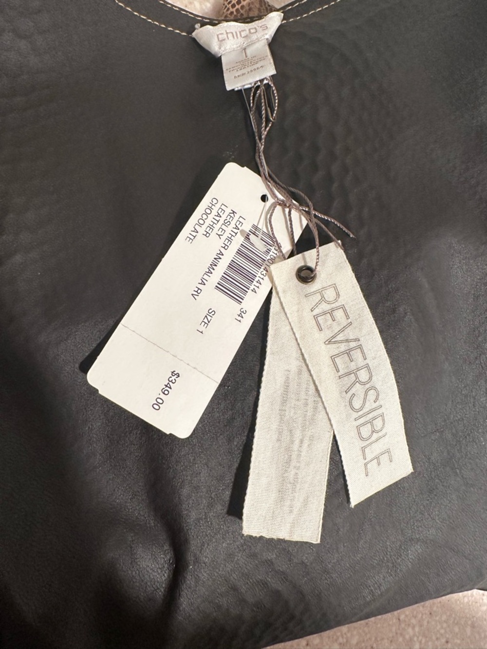 Chico’s Reversible Kelsey Jacket Exotic Metallic Snake & Alligator Print 1/M/US8 - Picture 8 of 16
